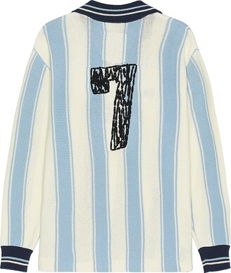 トップス RICE NINE TEN Long Sleeve Soccer Jersey Rice Nine Ten Navy Knitting Long Sleeve Soccer Jersey Polo