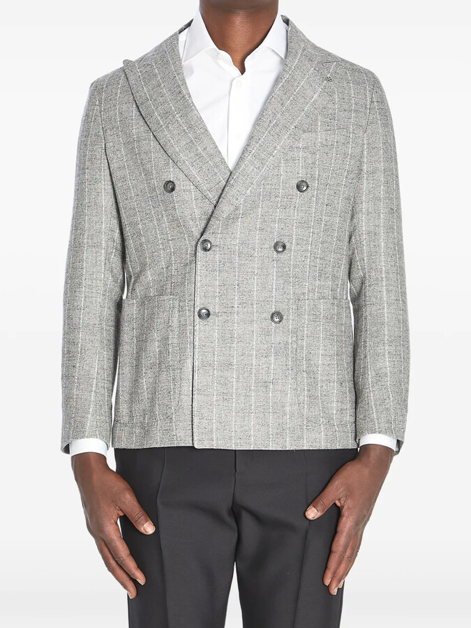 Tagliatore Montecarlo pinstripe double-breasted jacket