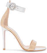 Thumbnail for your product : Gianvito Rossi Supreme Camoscio Strap Heels in Mekong & Silver | FWRD
