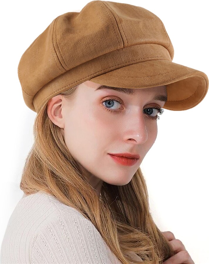 Tripome Beige Beanie Classic Winter Hats，Beret French Women RAF Beret