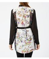 Thumbnail for your product : Green & Black Anita and Green Black Floral Print Front Longline Shirt