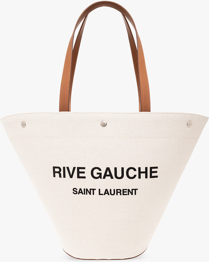 Saint Laurent Rive Gauche Linen Tote - ShopStyle