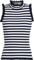 Thumbnail for your product : Milly Ruffle-trimmed Ribbed-knit Top