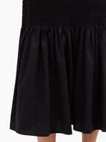 Thumbnail for your product : Brock Collection Rafano Smocked Cotton-blend Midi Skirt - Black