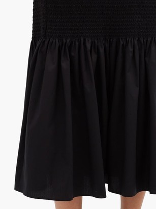 Brock Collection Rafano Smocked Cotton-blend Midi Skirt - Black