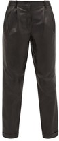Thumbnail for your product : Nili Lotan Montana Pleated Leather Trousers - Black