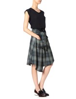 Thumbnail for your product : David Szeto Blue Checker Wool Shirt Skirt