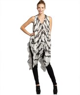 Thumbnail for your product : Alexander McQueen white and black zebra chiffon draped v-neck blouse