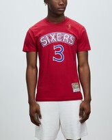 Thumbnail for your product : Mitchell & Ness Men's Red Printed T-Shirts - Legends Name & Number Tee - Philadelphia 76ers Allen Iverson - Size L at The Iconic