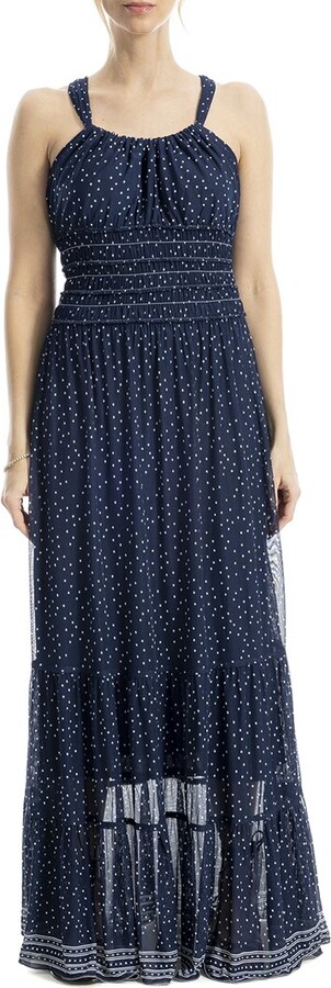 Max Studio Halter Nack Tiered Maxi Dress