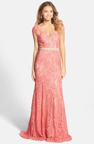 Thumbnail for your product : Sequin Hearts Cap Sleeve Gown (Juniors)