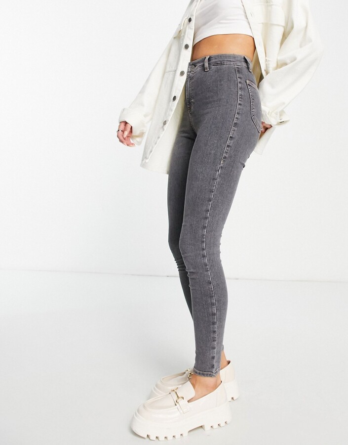 Topshop joni jeans in gray - ShopStyle