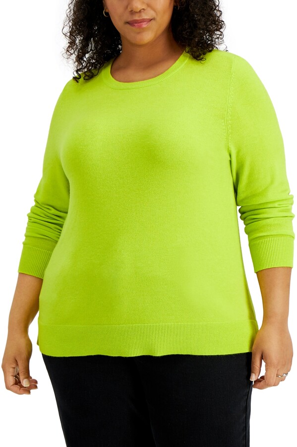 plus size lime green sweater