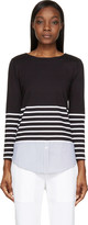 Thumbnail for your product : Band Of Outsiders Black Breton Stripe Shirttail Top