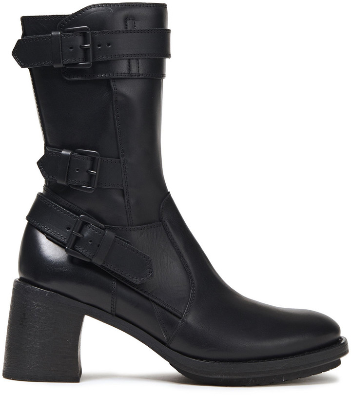 Ann demeulemeester buckled leather ankle boots Clearance
