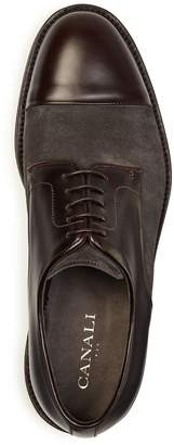 Canali Mixed Leather and Suede Captoe Derbys