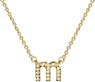 Jane Basch 14K Yellow Gold Diamond Initial Necklace