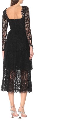Self-Portrait Cotton-blend lace midi dress