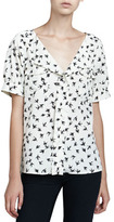 Thumbnail for your product : Cooper & Ella Short-Sleeve Bird-Print Blouse