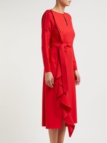 Thumbnail for your product : Osman Ellen Draped Crepe Dress - Red