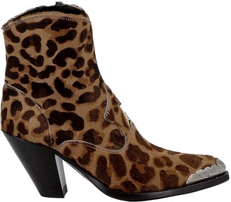 leopard pony hair boots