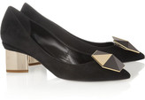 Thumbnail for your product : Nicholas Kirkwood Metal-heeled suede pumps