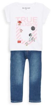 True Religion Baby's Stripe Horseshoe Tee & Jeans Set