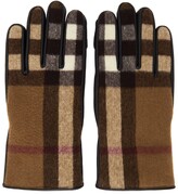 Thumbnail for your product : Burberry Tan & Black Lambskin Gabriel Gloves