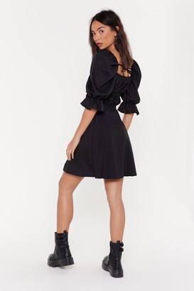 Nasty Gal Womens Boom or Bust Puff Fit & Flare Dress - Black - M