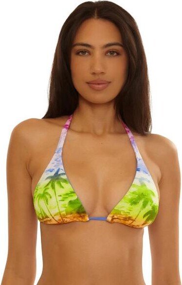 Becca Women's Fiji Reversible Tri Swim Bikini Top Contemporary Small Multi