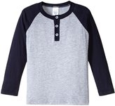 Thumbnail for your product : City Threads Raglan Henley Tee (Toddler/Kid) - Black/Heather Gray - 3T