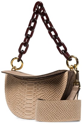 Yuzefi Snake-Effect Chain And Leather Shoulder Bag