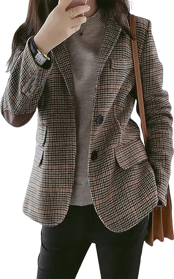 Elbow Patches Womens Country Blazer Womens Blazer Jacket With