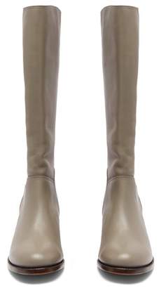 A.P.C. X Suzanne Koller Iris Leather Knee-high Boots - Womens - Grey
