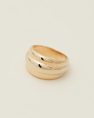 Orelia London - Women's Gold Rings - Voluminous Ring - Size S/M at The Iconic