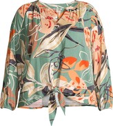 Thumbnail for your product : NIC+ZOE, Plus Size Floral Tie-Front Top