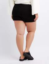 Thumbnail for your product : Charlotte Russe Plus Size Refuge Hi-Rise Zip-Up Cut-Off Shorts