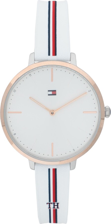 Tommy Hilfiger Women's 1781271 Stainless Steel Watch with White Silicone  Band - ShopStyle