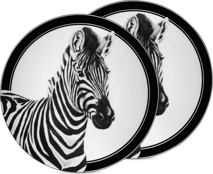 Dolce & Gabbana Casa Set of 2 Zebra Bread Plates