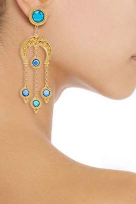 Ben-Amun Ben Amun 24-karat Gold-plated Crystal Clip Earrings