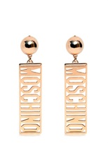 Thumbnail for your product : Moschino Logo Lettering Gold Plated Earrings