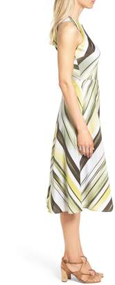 Classiques Entier Ikat Stripe A-Line Stretch Silk Dress