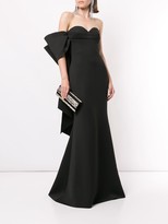 Thumbnail for your product : Badgley Mischka Asymmetric Bow Gown