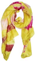 Thumbnail for your product : La Fiorentina yellow and fuchsia tie dyed silk scarf