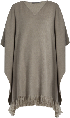 Denis Colomb Classic fringed cashmere poncho