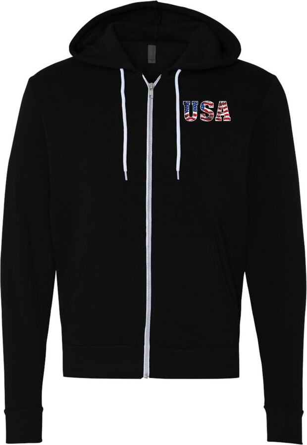 Buy Cool Shirts USA Distressed Chest Print Premium Full Zip Hoodie