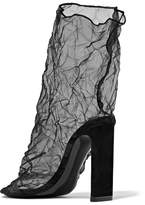 Thumbnail for your product : Nicholas Kirkwood D'arcy Pvc And Crinkled-organza Ankle Boots - Black