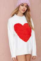 Thumbnail for your product : Nasty Gal Heart On Fuzzy Sweater