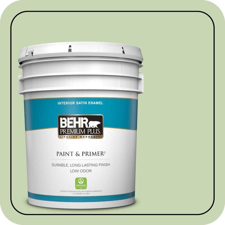 BEHR PREMIUM PLUS 5 gal. #M370-3 Spice Garden Satin Enamel Low Odor Interior Paint & Primer
