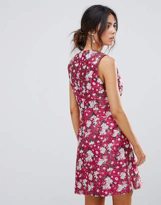 Warehouse Aster Floral Jacquard Dress